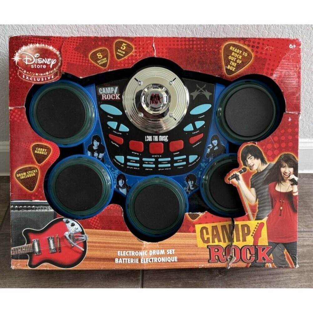 DISNEY STORE Exclusive CAMP ROCK ELECTRONIC DRUM SET NEW HTF